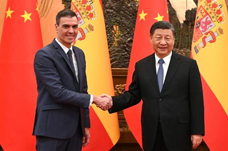 31/03/2023. Viaje a China: Pedro Sánchez se reúne con el presidente chino Xi Jinping. El presidente del Gobierno, Pedro Sánchez, y el presid...