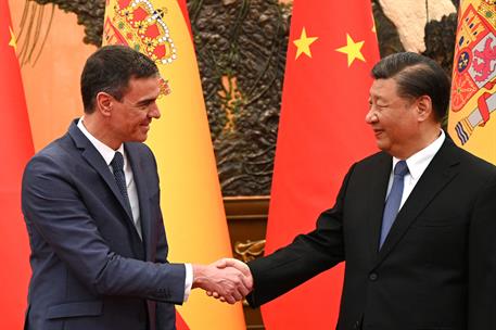 31/03/2023. Viaje a China: Pedro S&#225;nchez se re&#250;ne con el presidente chino Xi Jinping. El presidente del Gobierno, Pedro S&#225;nchez, y el presid...