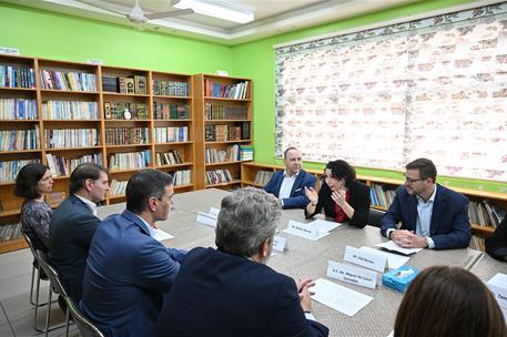 2/04/2024. Viaje oficial de Pedro S&#225;nchez a Jordania. El presidente del Gobierno, Pedro S&#225;nchez, con la Comisionada General Adjunta de UNRWA...