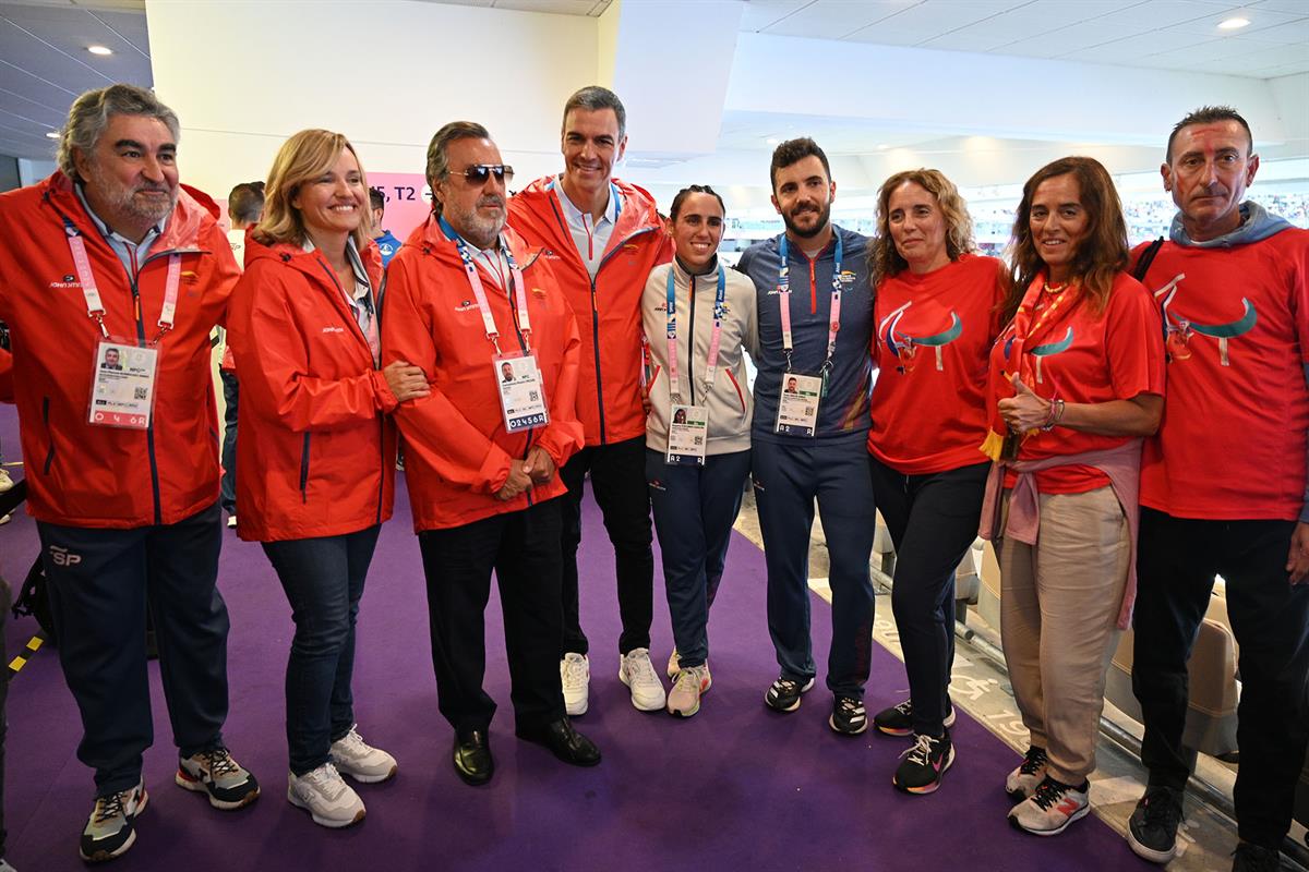 5/09/2024. Pedro Sánchez supports Paralympic athletes. The president of the CSD, José Manuel Rodríguez Uribes, the Minister for Sports, Pila...