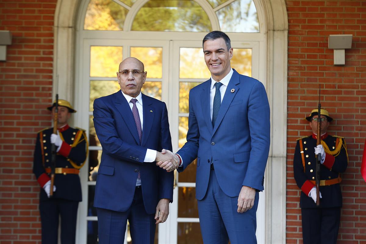 5/12/2024. Pedro Sánchez recibe al presidente de Mauritania, Mohamed Ould Ghazouani. El presidente del Gobierno, Pedro Sánchez, recibe al pr...