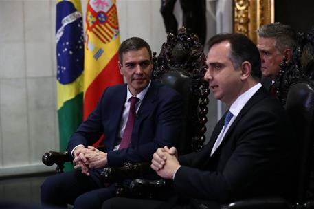 6/03/2024. Viaje oficial del presidente del Gobierno a Brasil. El presidente del Gobierno, Pedro S&#225;nchez, en su visita al Senado.