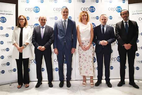 6/06/2024. Pedro Sánchez clausura la XXXII Asamblea General de la Confederación Empresarial Española de la Economía Social (CEPES). El presi...