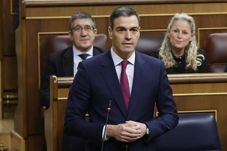 7/02/2024. Sánchez asiste a la sesión de control al Gobierno en el Congreso de los Diputados. El presidente del Gobierno, Pedro Sánchez, dur...