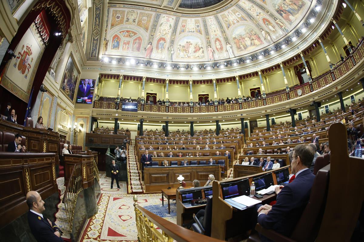 7/02/2024. Sánchez asiste a la sesión de control al Gobierno en el Congreso de los Diputados. El presidente del Gobierno, Pedro Sánchez, dur...