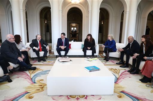 7/02/2024. The President of the Government of Spain meets with the Spanish audiovisual and film sector. Meeting between the President of the...