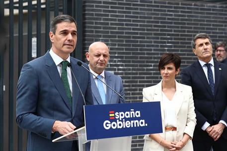 El presidente del Gobierno, Pedro Sánchez, durante su intervención