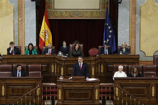 10/04/2024. The President of the Government of Spain appears in the Lower House of Parliament. The President of the Government of Spain duri...