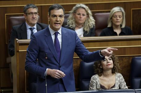 13/03/2024. El presidente asiste a la sesión de control al Gobierno en el Congreso de los Diputados. El presidente del Gobierno, Pedro Sánch...