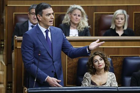 13/03/2024. El presidente asiste a la sesi&#243;n de control al Gobierno en el Congreso de los Diputados. El presidente del Gobierno, Pedro S&#225;nch...