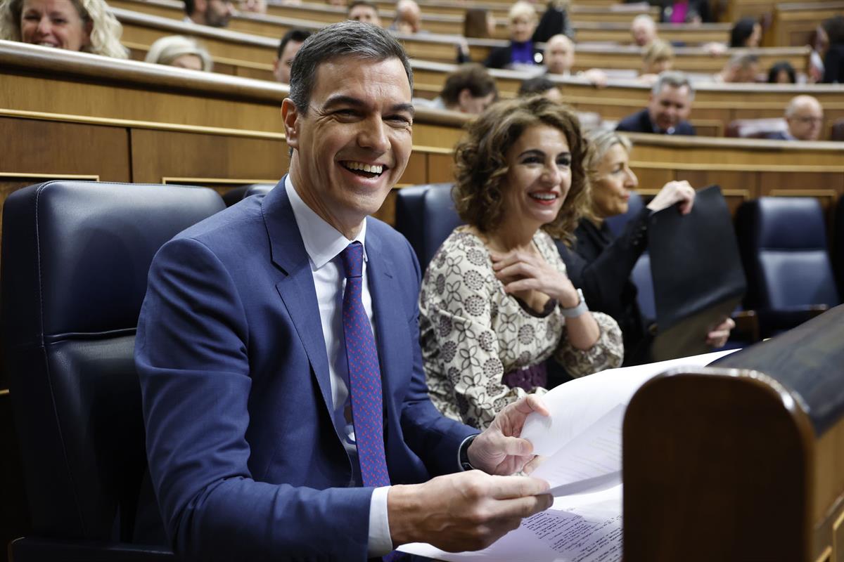 13/03/2024. El presidente asiste a la sesión de control al Gobierno en el Congreso de los Diputados. El presidente del Gobierno, Pedro Sánch...