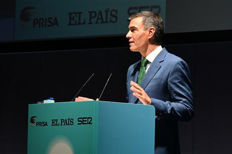 14/10/2024. Pedro S&#225;nchez interviene en la apertura del &#39;World in Progress Barcelona&#39;. El presidente del Gobierno, Pedro S&#225;nchez, durante su...