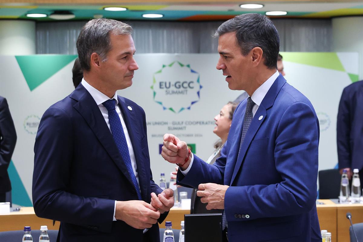 16/10/2024. Pedro Sánchez attends the first EU-Gulf Cooperation Council Summit. The President of the Government of Spain, Pedro Sánchez, tal...