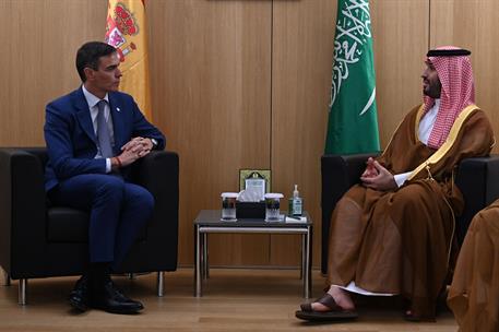 16/10/2024. Pedro Sánchez attends the first EU-Gulf Cooperation Council Summit. Meeting between the President of the Government of Spain, Pe...