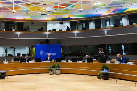 17/04/2024. Pedro S&#225;nchez participa en la reuni&#243;n del Consejo Europeo. El presidente del Gobierno, Pedro S&#225;nchez, junto al resto de mandatar...