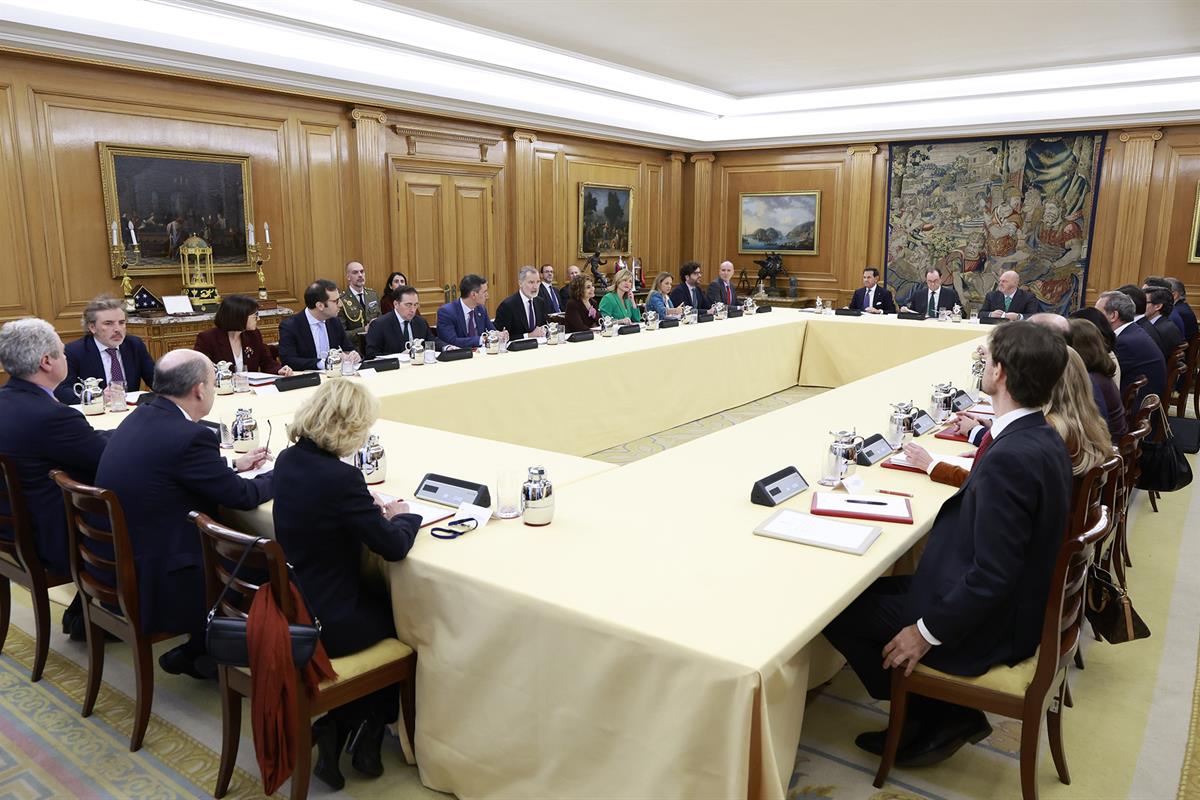 17/12/2024. The President of the Government of Spain takes part in the 35th ordinary meeting of the Board of Trustees of the Carolina Founda...