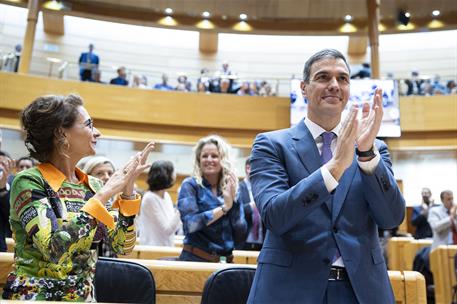 18/01/2024. Sánchez interviene en el pleno sobre la reforma del artículo 49 de la Constitución. El presidente del Gobierno, Pedro Sánchez, y...