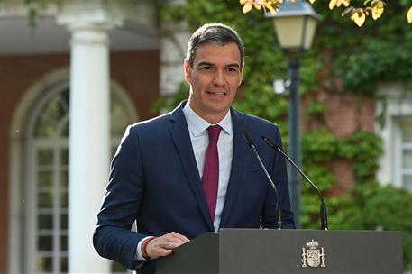 18/09/2024. Pedro Sánchez presides over the signing ceremony with the social partners. The President of the Government of Spain, Pedro Sánch...