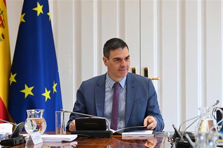 19/03/2024. Pedro S&#225;nchez preside la reuni&#243;n del Consejo de Seguridad Nacional. El presidente del Gobierno, Pedro S&#225;nchez, durante la reuni&#243;...