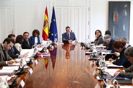 19/03/2024. Pedro Sánchez preside la reunión del Consejo de Seguridad Nacional. El presidente del Gobierno, Pedro Sánchez, durante la reunió...