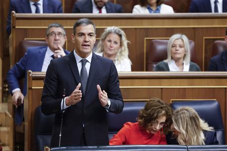 19/06/2024. Pedro Sánchez asiste a la sesión de control en el Congreso. El presidente del Gobierno, Pedro Sánchez, durante su intervención e...