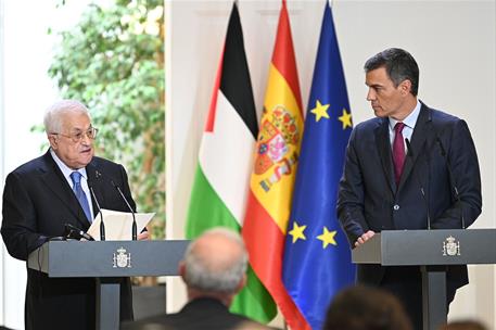 19/09/2024. Pedro Sánchez receives the President of the State of Palestine. The President of the Government of Spain, Pedro Sánchez, appears...