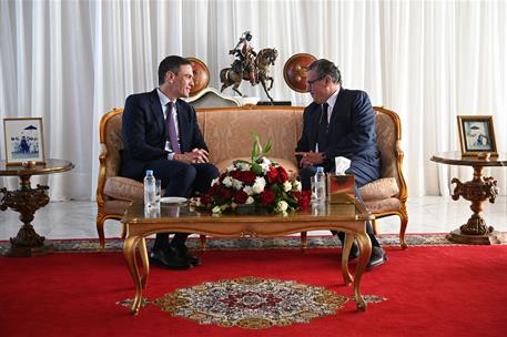 21/02/2024. El presidente del Gobierno viaja a Marruecos. El presidente del Gobierno, Pedro Sánchez, y el jefe de Gobierno del Reino de Marr...