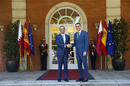 21/06/2024. Pedro S&#225;nchez recibe al primer ministro de Catar, Mohammed Bin Abdulrahman Al Thani. El presidente del Gobierno, Pedro S&#225;nchez, ...
