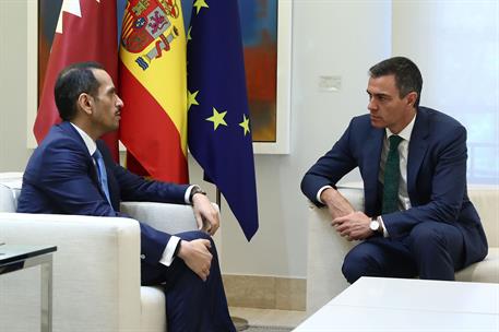21/06/2024. Pedro Sánchez recibe al primer ministro de Catar, Mohammed Bin Abdulrahman Al Thani. El presidente del Gobierno, Pedro Sánchez, ...