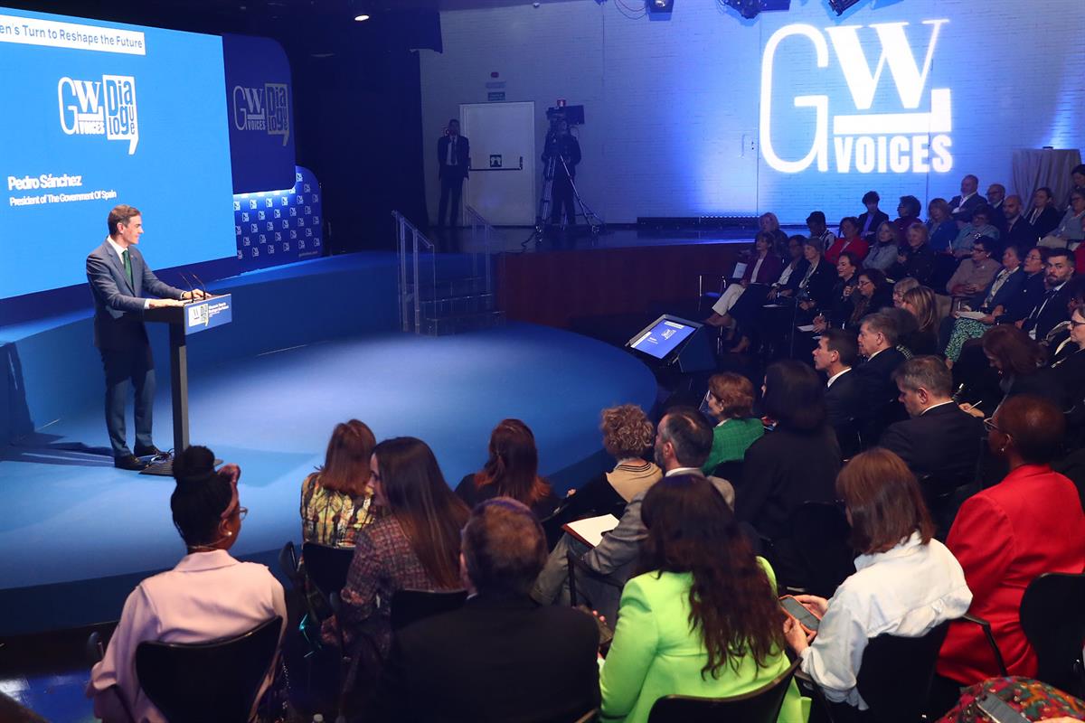 22/01/2024. El presidente del Gobierno inaugura el encuentro 'GWL Voices Dialogue' en Casa de América. El presidente del Gobierno, Pedro Sán...