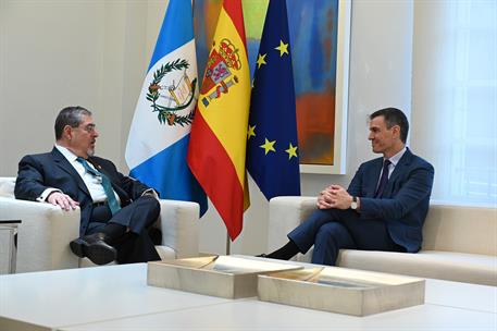 22/02/2024. Pedro Sánchez recibe al presidente de la República de Guatemala, Bernardo Arévalo. El presidente del Gobierno, Pedro Sánchez, y ...