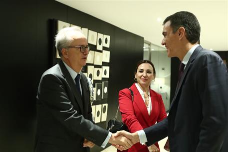 23/01/2024. El presidente del Gobierno con los miembros de CEDE (Confederación Española de Directivos y Ejecutivos). El presidente del Gobie...