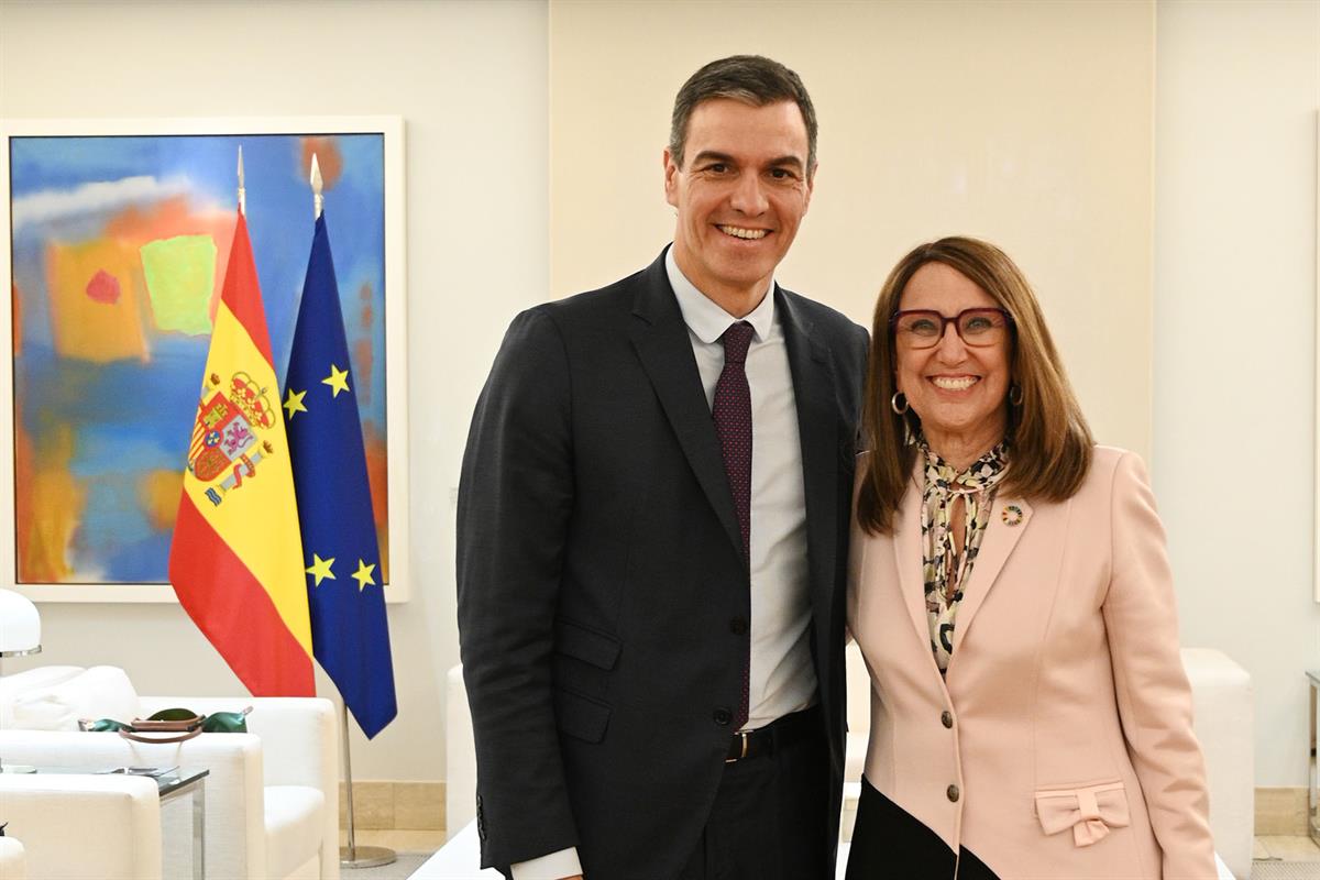 23/01/2024. El presidente del Gobierno, Pedro Sánchez, recibe a la secretaria general de la Conferencia de las Naciones Unidas sobre Comercio y Des...
