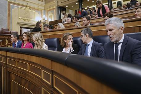 24/04/2024. Pedro S&#225;nchez asiste a la sesi&#243;n de control en el Congreso. El presidente del Gobierno, Pedro S&#225;nchez, junto a otros miembros de...