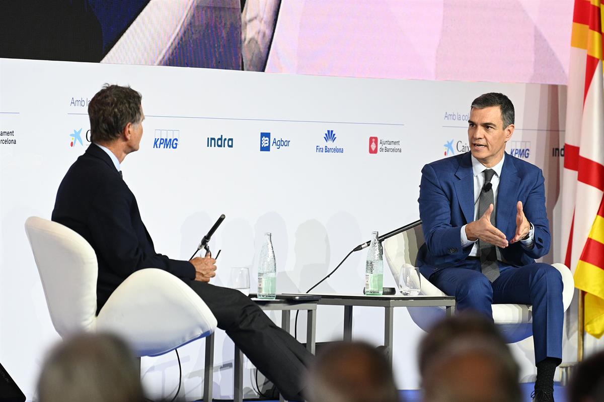 24/05/2024. Pedro Sánchez interviene en el acto de clausura de la 39 Reunión Anual del Cercle d'Economia. El presidente del Gobierno, Pedro ...