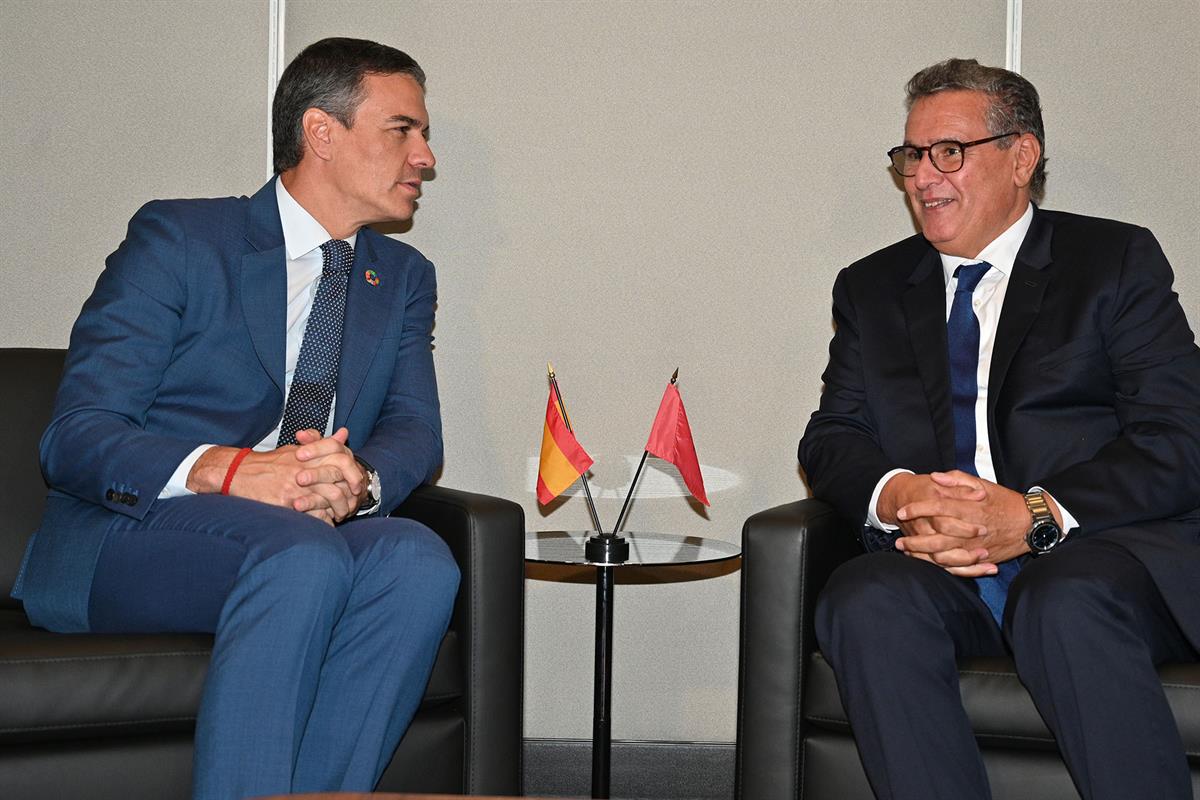 24/09/2024. Pedro Sánchez attends the high-level week of the UN General Assembly. Meeting between the President of the Government of Spain, ...