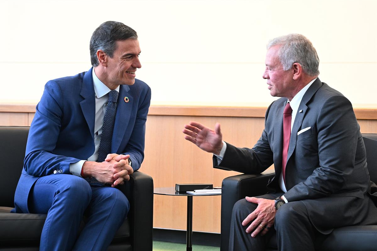 24/09/2024. Pedro Sánchez attends the high-level week of the UN General Assembl. Meeting between the President of the Government of Spain, P...