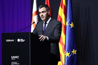 25/02/2024. Pedro Sánchez attends the welcome dinner of the 'GSMA Mobile World Congress (MWC) Barcelona 2024'. The President of the Governme...