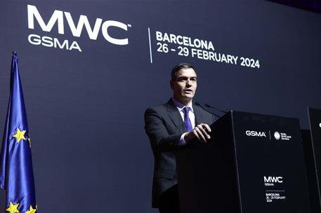 25/02/2024. Pedro S&#225;nchez asiste a la cena de bienvenida del &#39;GSMA Mobile World Congress Barcelona 2024&#39;. El presidente del Gobierno, Pedro ...