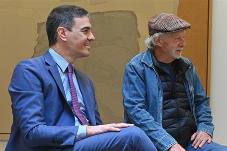 25/03/2024. Pedro Sánchez se reúne con representantes del sector artístico. El presidente del Gobierno, Pedro Sánchez, durante el encuentro ...