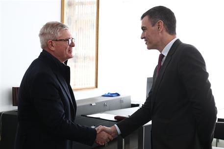 26/02/2024. Pedro S&#225;nchez se re&#250;ne con el presidente y consejero delegado de Ericsson, B&#246;rje Ekholm.. El presidente del Gobierno, Pedro S&#225;nc...