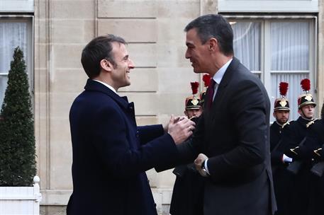 26/02/2024. Pedro S&#225;nchez particpa en la Reuni&#243;n de Alto Nivel sobre Ucrania. El presidente del Gobierno, Pedro S&#225;nchez, y el presidente de ...