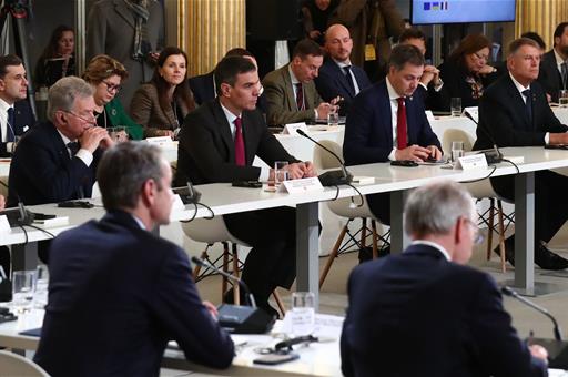26/02/2024. Pedro Sánchez attends the Conference in Support of Ukraine. The President of the Government of Spain, Pedro Sánchez, during the ...