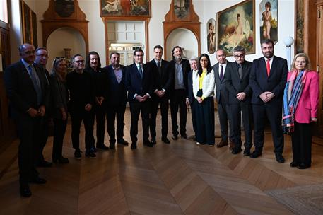 28/02/2024. El presidente del Gobierno inaugura unas jornadas en El Ateneo. El presidente del Gobierno, Pedro Sánchez, junto a los participa...