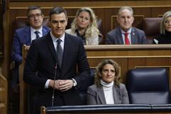 El presidente del Gobierno, Pedro Sánchez, interviene en la sesión de control en el Congreso