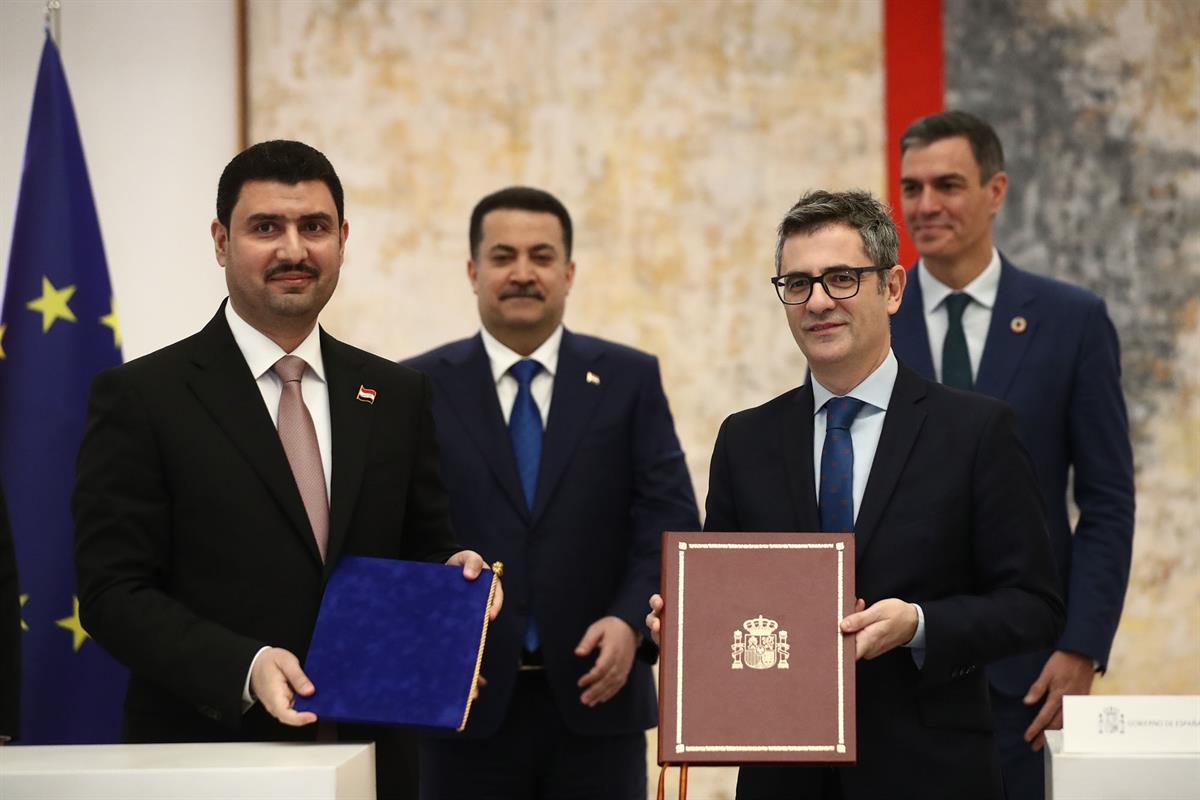 28/11/2024. Pedro Sánchez recibe al primer ministro de Irak. El Ministro de la Presidencia, Justicia y Relaciones con las Cortes, Félix Bola...
