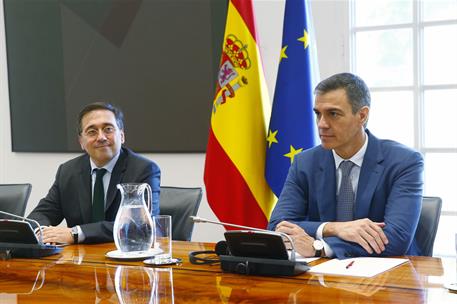 29/05/2024. Pedro Sánchez se reúne con los miembros del Comité ministerial árabe-islámico sobre Gaza. El presidente del Gobierno, Pedro Sánc...