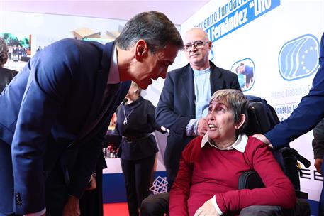 1/12/2025. Pedro Sánchez attends the Anastasio de Gracia Awards ceremony. The President of the Government of Spain, Pedro Sánchez, talks wit...