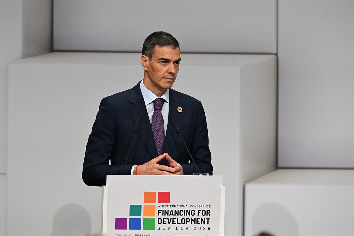2/07/2025. Pedro Sánchez interviene en la presentación de la iniciativa de acción para la salud global. El presidente del Gobierno, Pedro Sá...