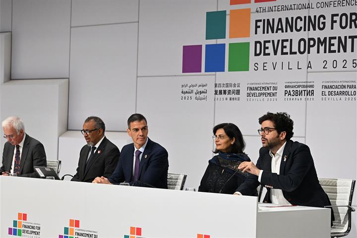 2/07/2025. Pedro Sánchez interviene en la presentación de la iniciativa de acción para la salud global. El presidente del Gobierno, Pedro Sá...